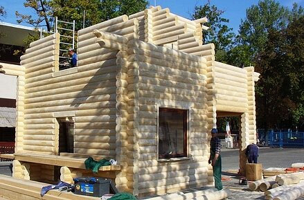 Wooden log cabins