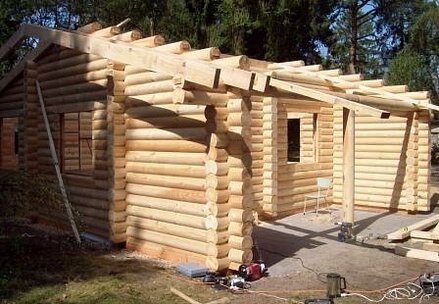 Wood house building