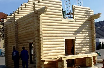 Log cabin building