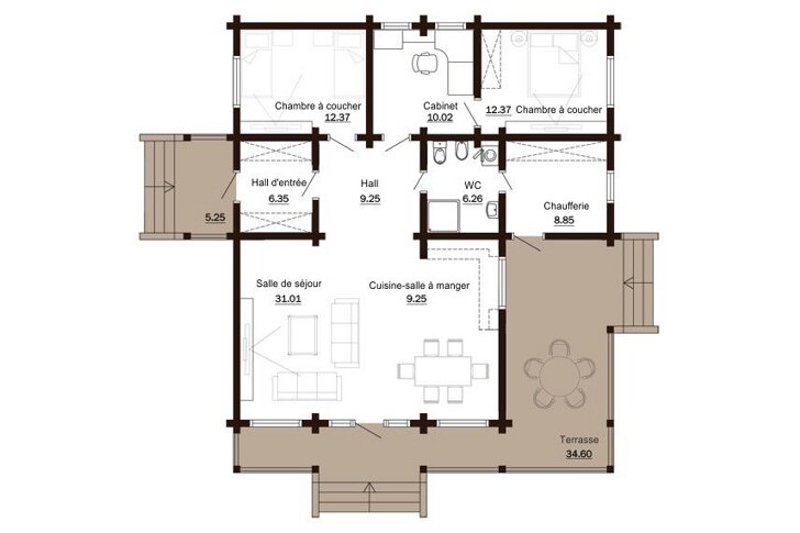 Wooden chalet plan project Stealth